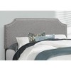 Monarch Specialties Bed, Full Size, Bedroom, Upholstered, Grey Linen Look, Chrome Trim, Transitional - 3 of 4