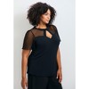 Avenue Women's Plus Size Lacey Flutter Sleeve Lace Top - 4 of 4