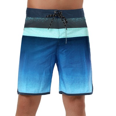 INSPIRE CHIC Men's Summer Drawstring Elastic Waist Color Block Beach Board Shorts