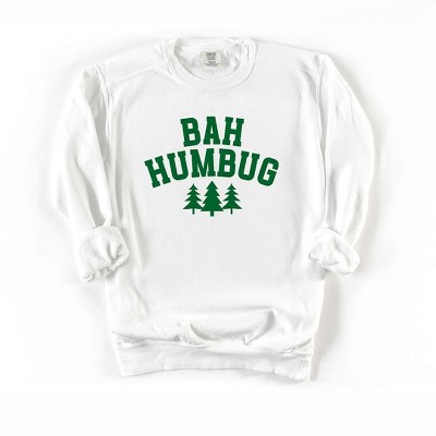 Simply Sage Market Women's Garment Dyed Graphic Sweatshirt Bah Humbug Trees