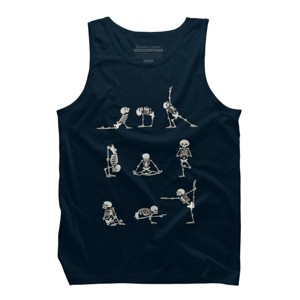 Men's Design By Humans Skeleton Yoga By huebucket Tank Top - 1 of 3