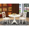 HomeStock 3-Pc Linen White Finish Solid Wood Top-Dining Room Set-Seats 4 - 2 of 4