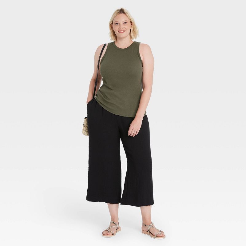 Women&#39;s Ribbed Tank Top - A New Day&#8482; Olive 4X, 3 of 4