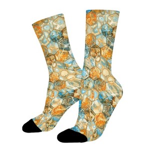 Decorative Stones Women Printed Crew Socks Funny Funky Socks Soft Polyester Novelty Gifts for Artists Men - 1 of 1