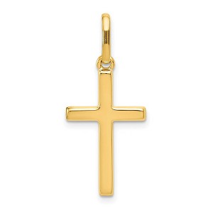 Black Bow Jewelry 14k Yellow Gold, Hollow, Latin Cross Pendant - 1 of 4