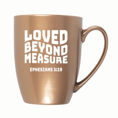 Elanze Designs Loved Beyond Measure Ephesians 3:19 10 ounce New Bone China Coffee Tea Cup Mug, Bronze