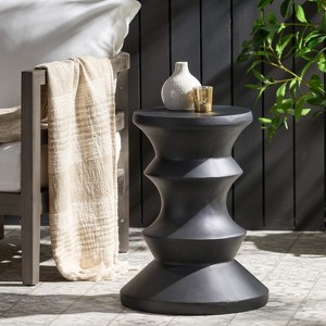 MOEPISY Patio End Table Concrete Black - 1 of 4