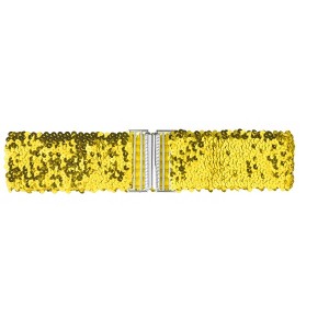 Allegra K Women's Stretchy Waist Belts Metal Interlock Buckles Sequins Decor Belts 60cm/23.62" 1 Pc - 1 of 4