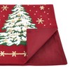 Saro Lifestyle Christmas Tree Design Holiday Table Runner, 13"x72", Red - 2 of 4