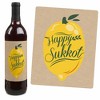 Big Dot of Happiness Sukkot - Sukkah Holiday Decorations for Women and Men - Wine Bottle Label Stickers - Set of 4 - 4 of 4