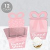 Big Dot of Happiness Pink Elegantly Simple - Square Favor Gift Boxes - Guest Party Favors Bow Boxes - Set of 12 - 3 of 4