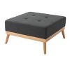 Christopher Knight Home Luise Upholstered Ottoman - Dark Gray : Square Bench, Polyester, Hardwood Frame - 4 of 4