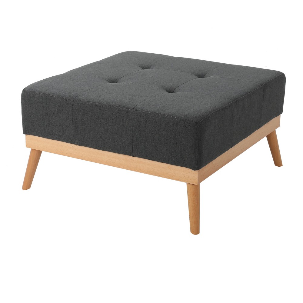 Photos - Pouffe / Bench Luise Upholstered Ottoman - Dark Gray - Christopher Knight Home