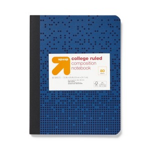 College Ruled Composition Notebook Blue - up&up™: 80 Pages, 7.5x9.75", Acid-Free, FSC Certified, Flexible Cover - 1 of 3