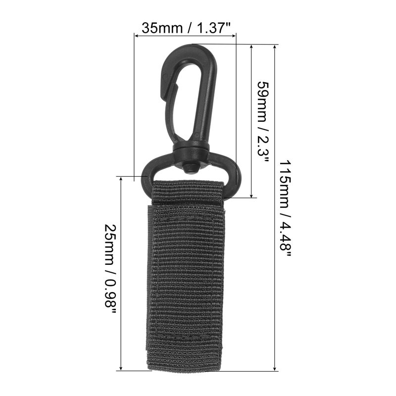 Unique Bargains Belt Keeper Key Ring Nylon Webbing Strap Hanging Gear Buckle Key Chain Rotate Hook with Snap, 2 of 7