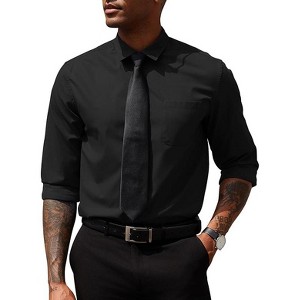 COOFANDY Men's Dress Shirts Long Sleeve Button Down Formal Shirt Regular Fit Solid Business Casual Shirts - 1 of 4