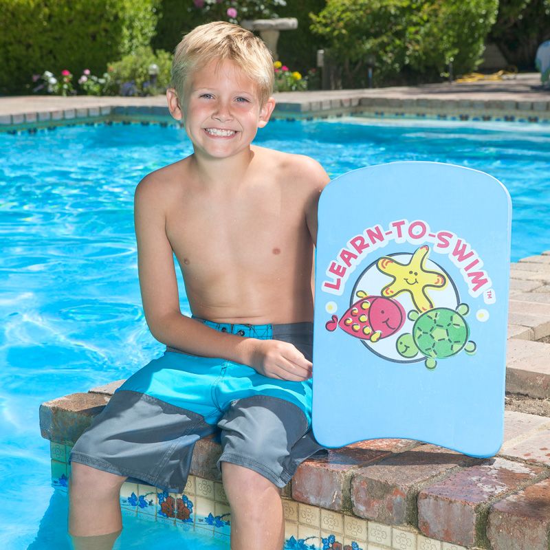 Pool Master 17.5" Children's 1-Person Learn-to-Swim Kick Board - Blue/Red, 3 of 4