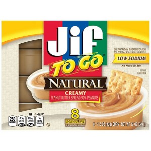 Jif Natural Creamy Peanut Butter To-Go 12 oz - 1 of 3