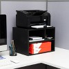 Mind Reader Rolling Printer Cart, Utility Cart, Printer Stand, Under Desk Storage, Office, MDF, 16"L x 12"W x 13.75"H, Black - 3 of 4