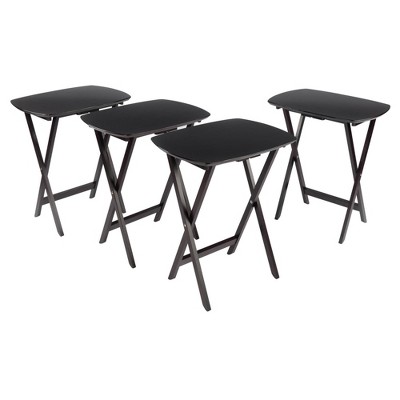 Set of 4 Single Snack Tables Espresso - Winsome