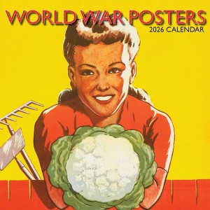 2026 Square Wall Calendar, World War Posters, 16-Month Arts & Antiques Theme with 180 Reminder Stickers (12x12 In) - 1 of 4