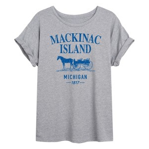 Women's - Instant Message - Mackinac Island Oversized Graphic T-Shirt - 1 of 4