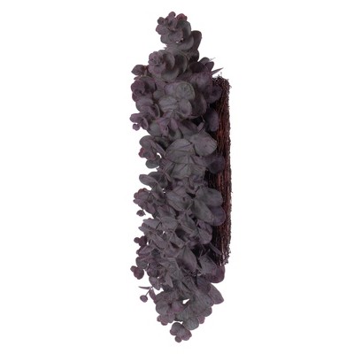 24'' Burgundy Spiral Eucalyptus Artificial Outdoor Wreath