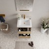 Whisen Pre-Assembled Floating Wall-Mounted Bathroom Vanity with Stone Resin Sink, U-Shaped Storage Drawers - 2 of 4