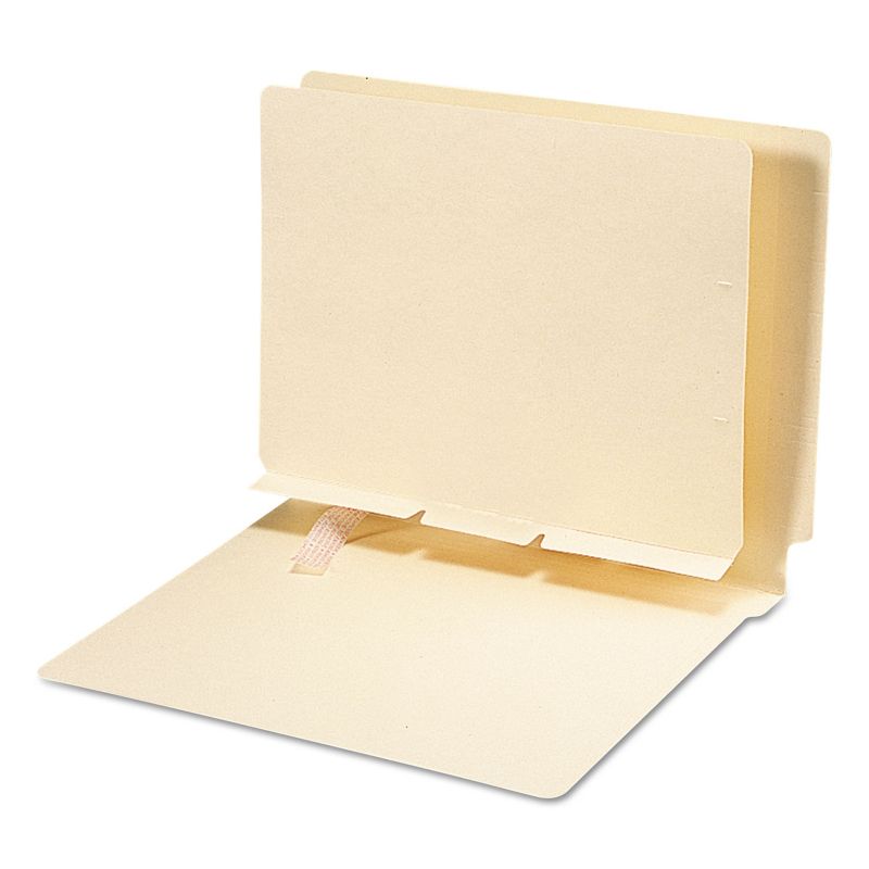 Smead Manila Self-Adhesive Folder Dividers w/Prepunched Slits 2-Sect Letter 100/Box 68021, 3 of 4