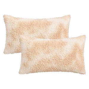 REGALWOVEN Fade-Resistant Tie-Dye Teddy Fleece Soft Plush Pillow Covers 2 Pcs - 1 of 4