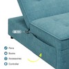 4-in-1 Sofa Bed Chaise Lounge Sleeper Chair Folding Ottoman Bed with Storage Pocket and USB Port, White/Teal/Dark Blue-ModernLuxe - 4 of 4