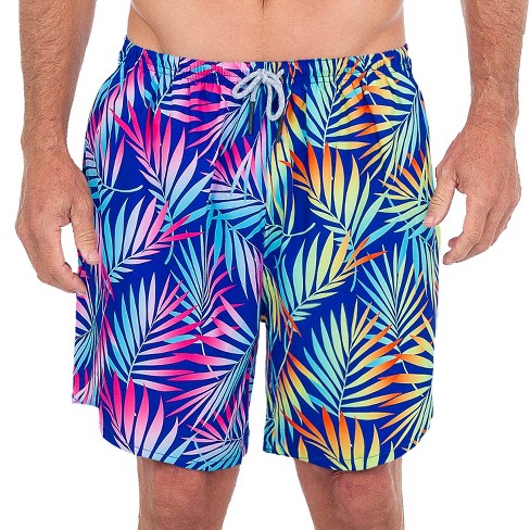 Uzzi Amphibious Gear Men's Tropical Island Palms Cabana Swimsuit ...