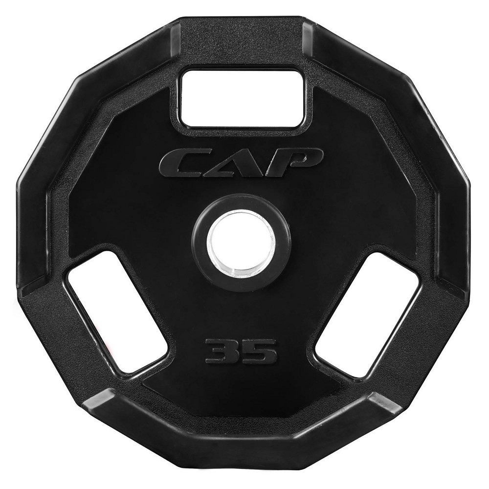 CAP Barbell 35lb 2" Olympic Pro Rubber Coated Cast Iron Plate - Black