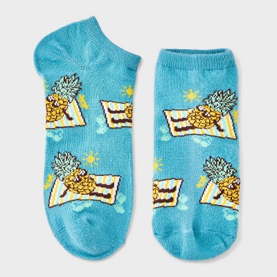 Women's Summer Pineapple Low Cut Socks - Turquoise 4-10