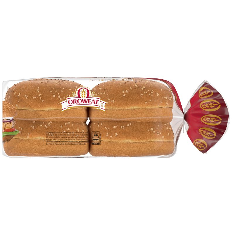 Oroweat 100% Whole Wheat Hamburger Buns - 1lbs/8ct, 4 of 7