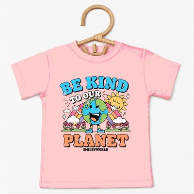 The Juniper Shop SmileyWorld Be Kind To Our Planet Rainbow Toddler Short Sleeve Tee