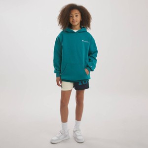 Champion Girls' Oversized Graphic Fleece Hoodie - Teal Blue XL