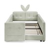 GDFStudio Chloe Twin Size Boucle Montessori Floor Bed with Upholstered Safety Rail - 3 of 4