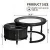 Modern Nesting Coffee Table Set with Tempered Glass Top & Storage,31.5'' & 22.4'' Round Living Room Tables-Baofuwish - 4 of 4