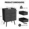 FONTOI 2 Pack Modern Nightstand with with Drawers&Open Storage Shelf, Bedside Tables for Bedroom, Black, 11.81"*23.62"*15.75" - 3 of 4