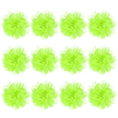 Unique Bargains Mesh Fabric Full Chiffon Flowers for DIY 12 Pcs