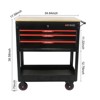 Syemin Tool Boxes and Totes, Mobile Storage with Lock and Wheels, Rolling Boxes for Heavy Metal Organizer of Garage, Black, 34.64"*17.59"*38.58" - 4 of 4