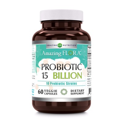 Amazing Flora Probiotic 15 Billion 10 Strains 60 Veggie Capsules : Target