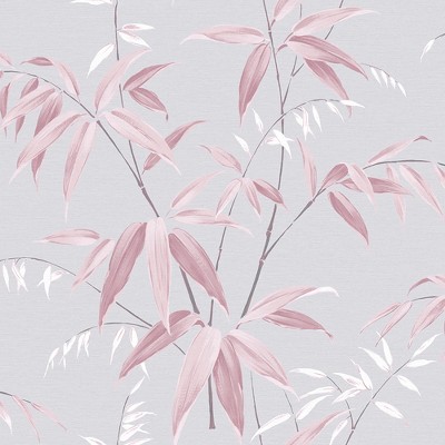 Oriental Bamboo Blossom Pink Floral Tropical Paste the Wall Wallpaper