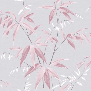 Oriental Bamboo Blossom Pink Floral Tropical Paste the Wall Wallpaper - 1 of 4