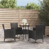 vidaXL 5 Piece Patio Bistro Set with Cushions Black Poly Rattan - 2 of 4