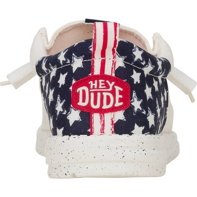 HEYDUDE Men Wally Funk Americana Stars, 4thof July Patriotic Shoes , White/Navy Blazer, 15 — фото 6