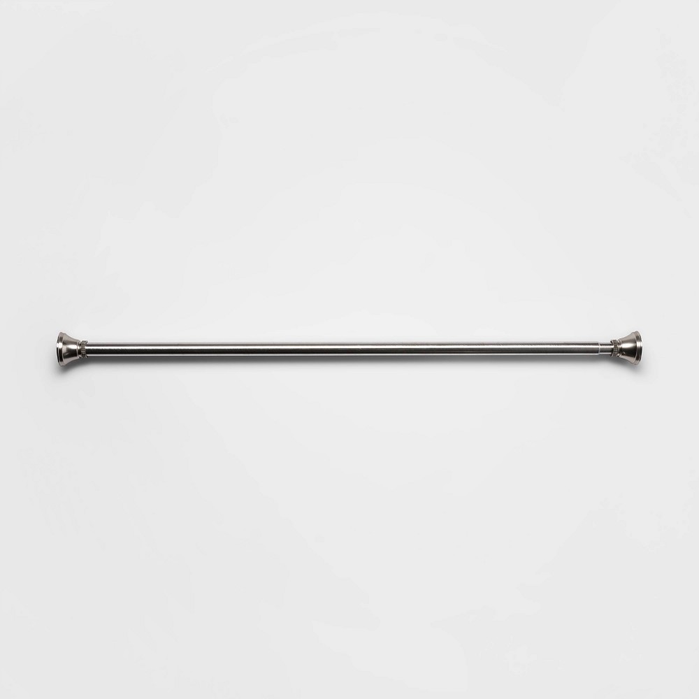 72" Rust Proof Stainless Steel Two-Way Mount Taper Finial Shower Curtain Rod Nickel - Threshold™