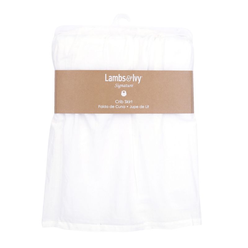 Lambs & Ivy Signature White Cotton Voile Ruffled Crib Skirt, 2 of 4