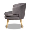 Baptiste Glam and Luxe Velvet Fabric Upholstered Wood Accent Chair - Baxton Studio - 3 of 4
